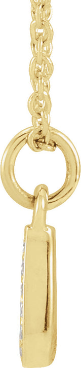14K Yellow Gold .025 CTW Natural Diamond Petite Initial J 16-18" Necklace