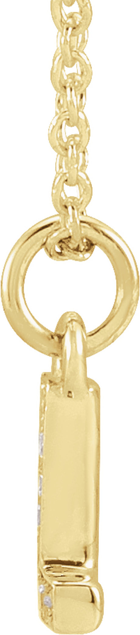 14K Yellow Gold .03 CTW Natural Diamond Petite Initial L 16-18" Necklace