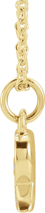 14K Yellow Gold .05 CTW Natural Diamond Petite Initial R 16-18" Necklace