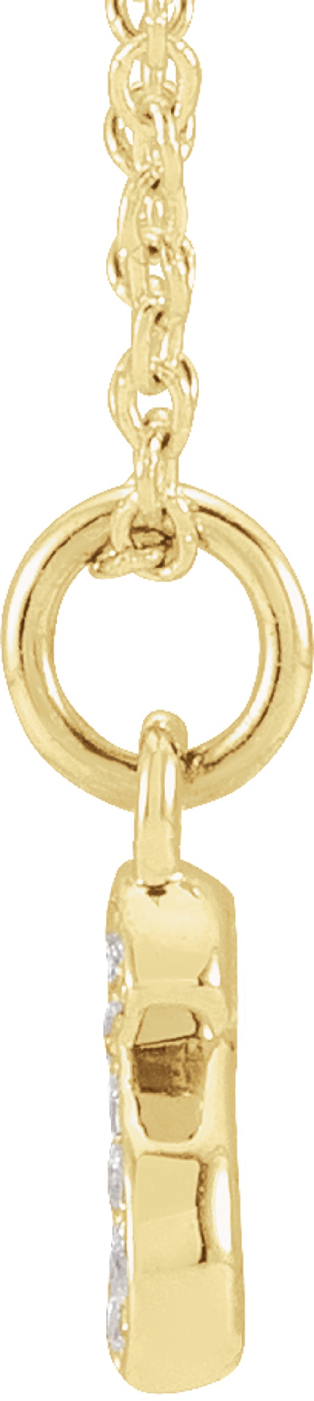 14K Yellow Gold .04 CTW Natural Diamond Petite Initial S 16-18" Necklace