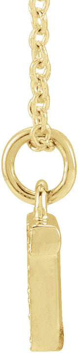 14K Yellow .03 CTW Natural Diamond Petite Initial T 16-18" Necklace