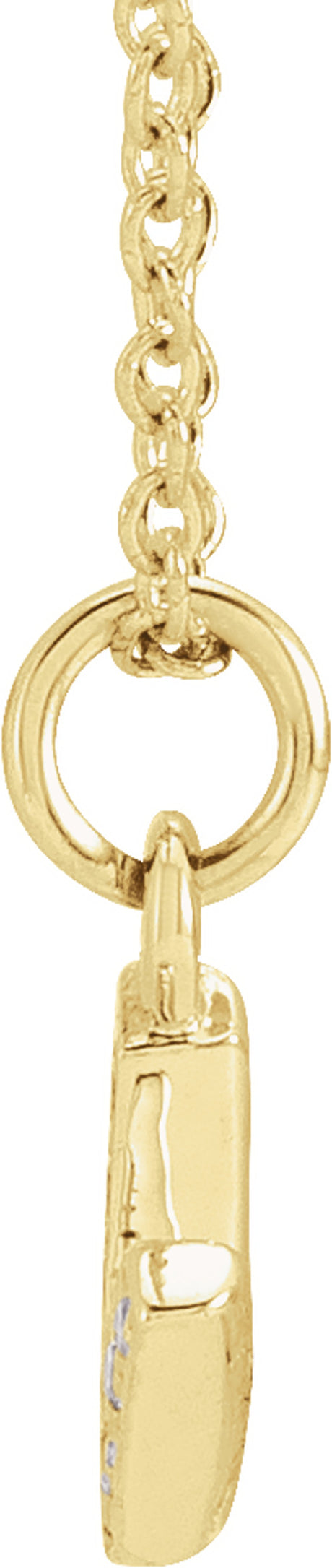 14K Yellow Gold .03 CTW Natural Diamond Petite Initial V 16-18" Necklace