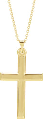 14K Yellow Cross 18" Necklace 