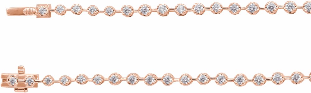 14K Rose 6 3/4 CTW Lab-Grown Diamond Line 16" Necklace