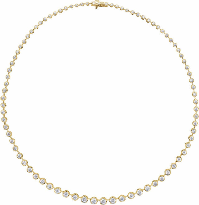 14K Yellow 6 3/4 CTW Lab-Grown Diamond Line 16" Necklace