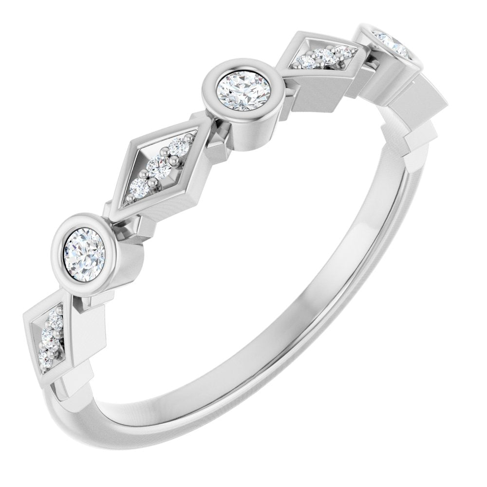 14K White 1/8 CTW Natural Diamond Anniversary Band