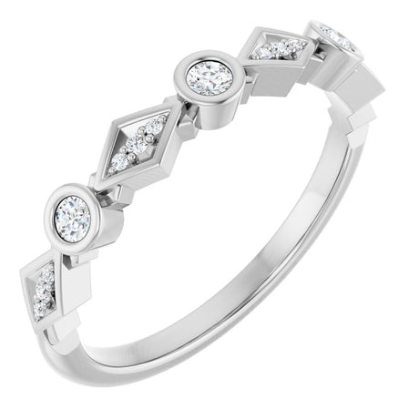 14K White 1/8 CTW Natural Diamond Anniversary Band