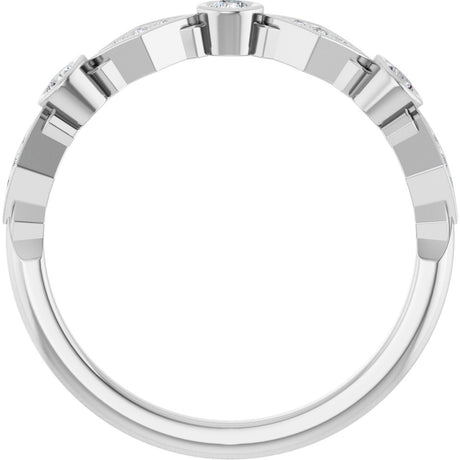 14K White Gold 1/8 CTW Natural Diamond Anniversary Band