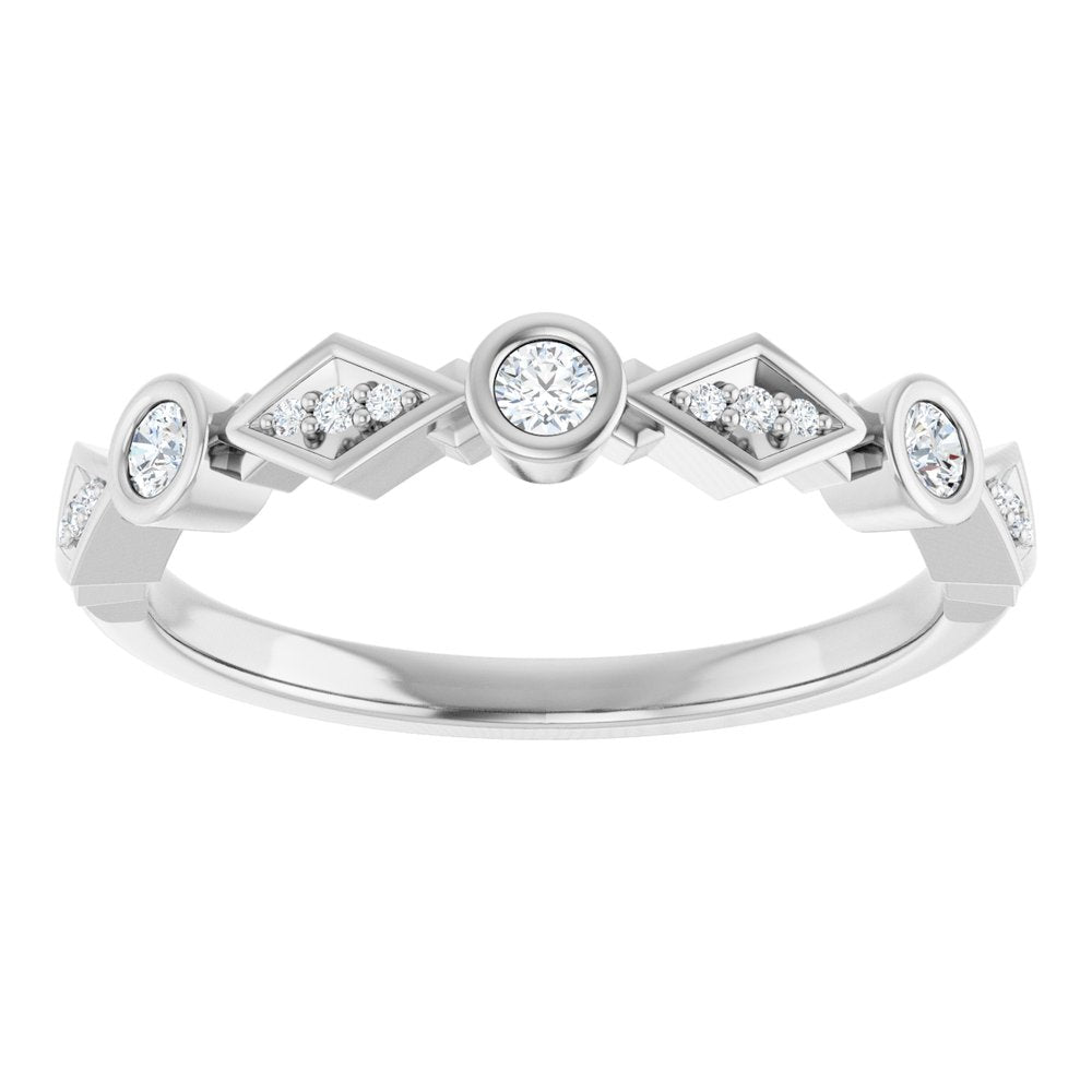 14K White 1/8 CTW Natural Diamond Anniversary Band
