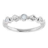 14K White 1/8 CTW Natural Diamond Anniversary Band