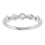14K White Gold 1/8 CTW Natural Diamond Anniversary Band