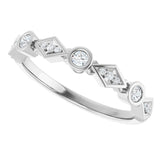 14K White 1/8 CTW Natural Diamond Anniversary Band