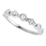 14K White Gold 1/8 CTW Natural Diamond Anniversary Band