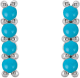 Sterling Silver Natural Turquoise Bar Earrings