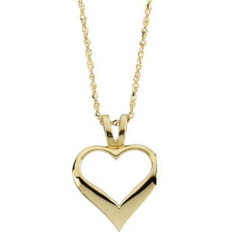 14K Yellow Gold Heart 18" Necklace