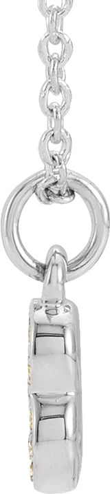 14K White Petite Pavé™ .04 CTW Natural Diamond Numeral 3 16-18" Necklace