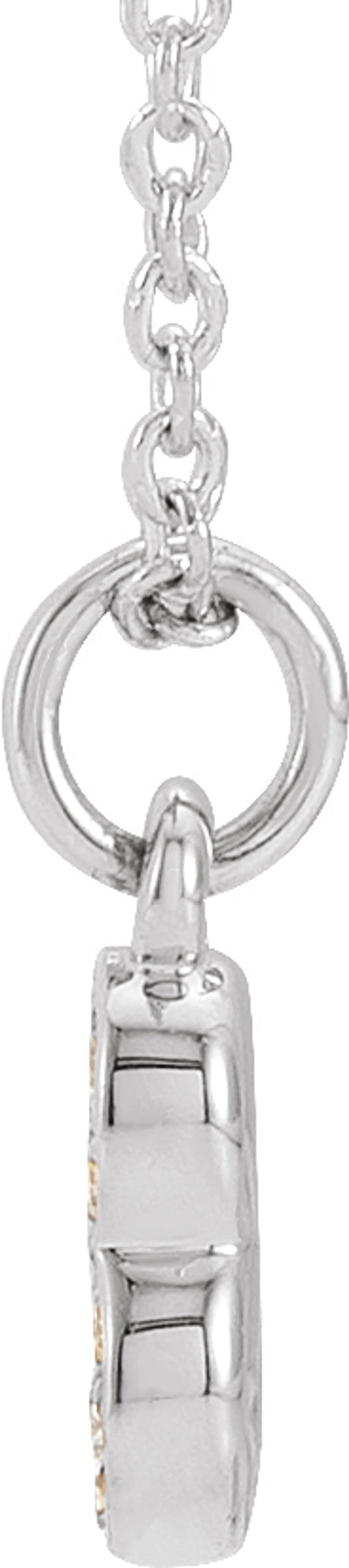 14K White Petite Pavé™ .04 CTW Natural Diamond Numeral 3 16-18" Necklace