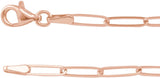 14K Rose 2.6 mm Paperclip-Style 20" Chain