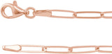 14K Rose Gold 2.6 mm Paperclip-Style 20" Chain