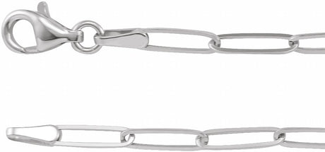 14K White Gold 2.6 mm Paperclip-Style 16" Chain