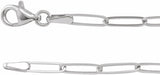 14K White 2.6 mm Paperclip-Style 18" Chain
