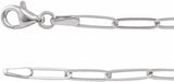 14K White Gold 2.6 mm Paperclip-Style 24" Chain