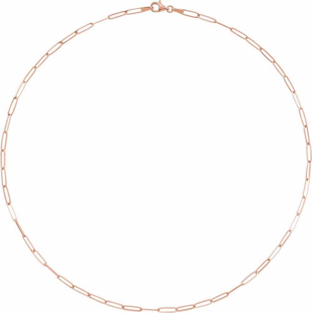 14K Rose 2.6 mm Paperclip-Style 20" Chain