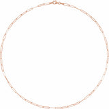 14K Rose 2.6 mm Paperclip-Style 20" Chain