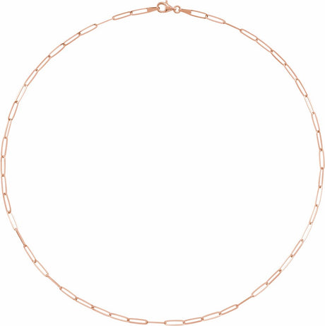 14K Rose 2.6 mm Paperclip-Style 20" Chain