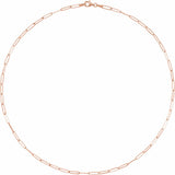 14K Rose Gold 2.6 mm Paperclip-Style 18" Chain