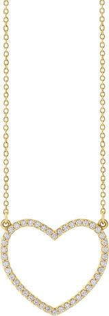 14K Yellow Gold 1/4 CTW Natural Diamond Heart 16" Necklace