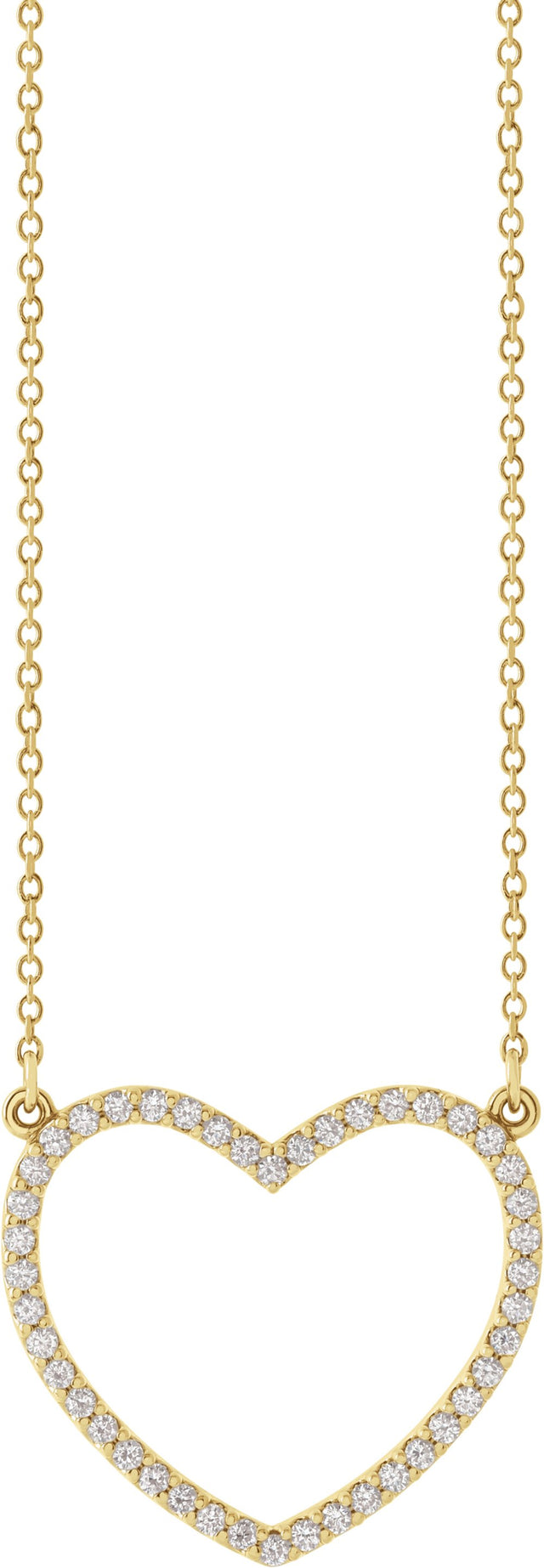 14K Yellow Gold 1/4 CTW Natural Diamond Heart 16" Necklace