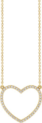 14K Yellow Gold 1/4 CTW Natural Diamond Heart 16" Necklace