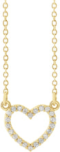 14K Yellow .08 CTW Natural Diamond Petite Heart 16" Necklace