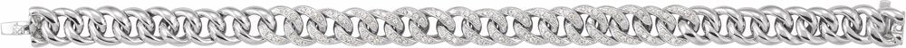 14K White 3/4 CTW Natural Diamond Curb 7" Bracelet