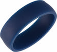 Navy Silicone 7 mm Comfort-Fit Half Round Band Size 8