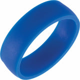 Royal Blue Silicone 7 mm Comfort-Fit Half Round Band Size 6