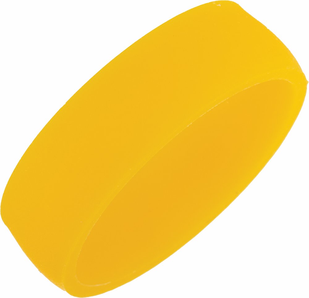 Yellow Silicone 7 mm Comfort-Fit Half Round Band Size 7