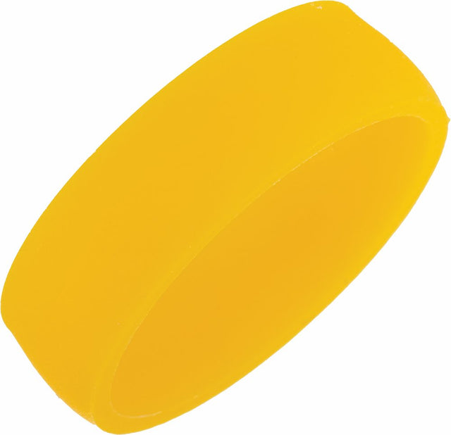 Yellow Silicone 7 mm Comfort-Fit Half Round Band Size 7