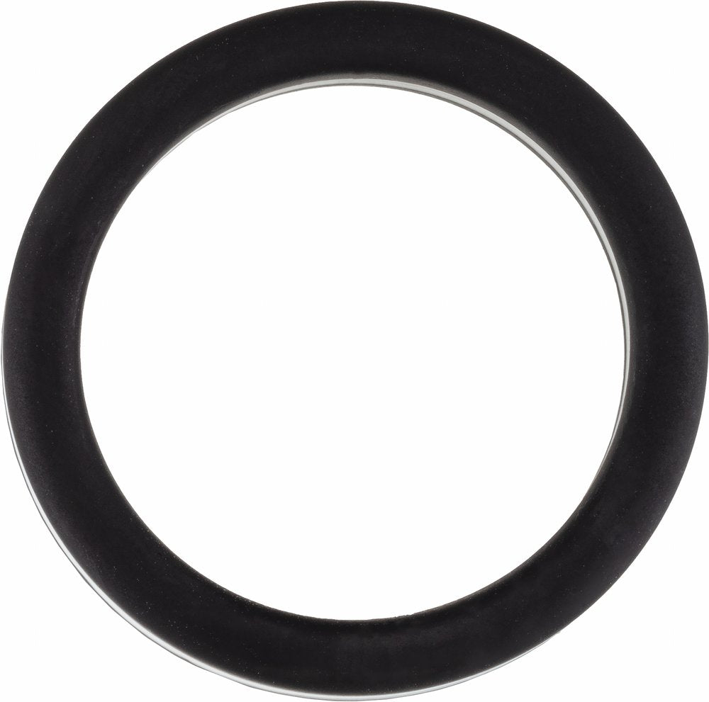 Black with White Stripe Silicone 8 mm Comfort-Fit Half Round Band Size 9