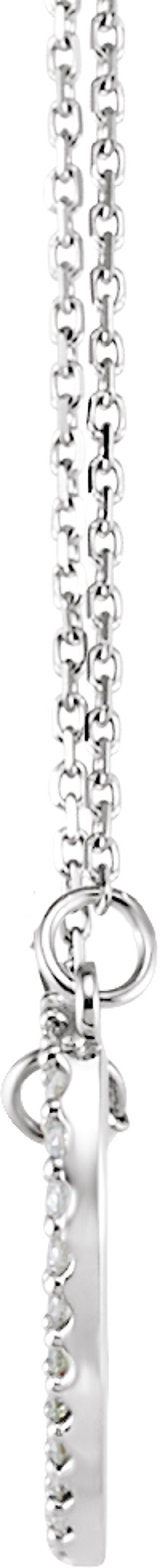 14K White Gold 1/5 CTW Natural Diamond Small Heart 16" Necklace