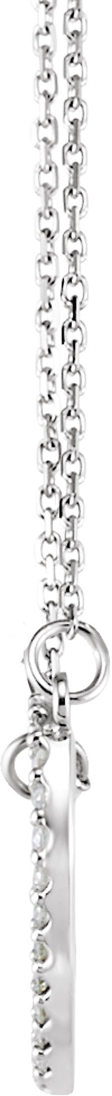 14K White Gold 1/5 CTW Natural Diamond Small Heart 16" Necklace