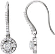 14K White 1 CTW Natural Diamond Halo-Style Earrings