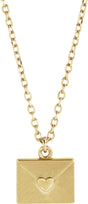 14K Yellow Gold Heart Envelope 16-18" Necklace