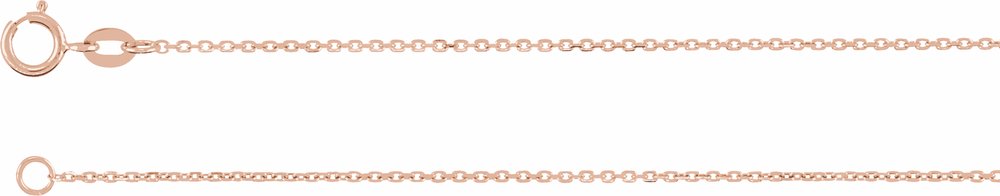 14K Rose Gold 1 mm Diamond-Cut Cable 7" Chain