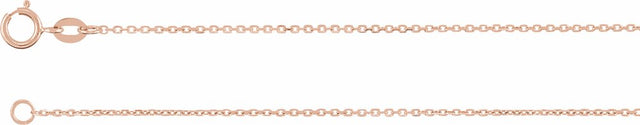 14K Rose Gold 1 mm Diamond-Cut Cable 7" Chain