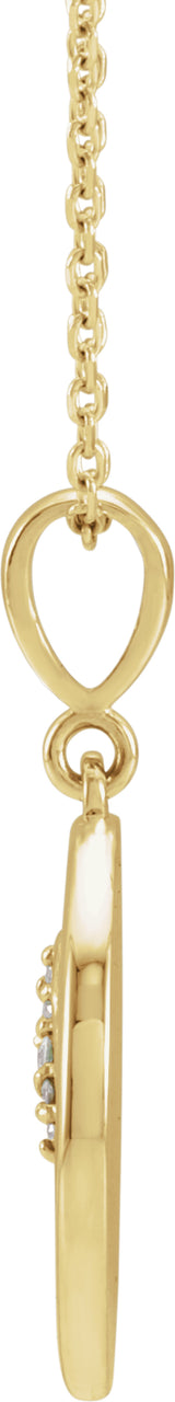 14K Yellow .02 CTW Natural Diamond Lion 16-18" Necklace