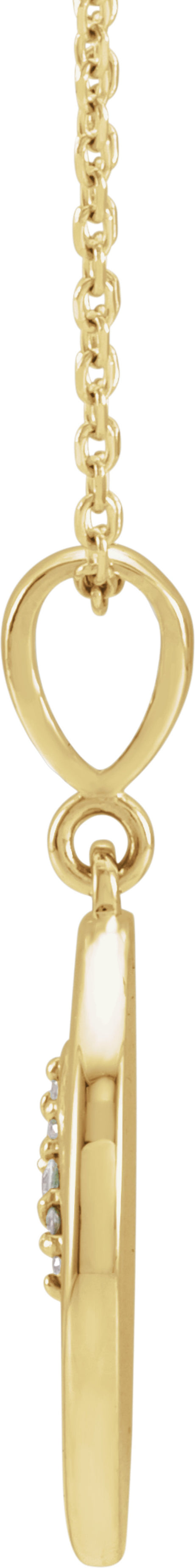 14K Yellow .02 CTW Natural Diamond Lion 16-18" Necklace