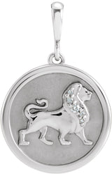 Sterling Silver .02 CTW Natural Diamond Lion Charm/Pendant