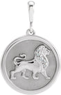 Sterling Silver .02 CTW Natural Diamond Lion Charm/Pendant